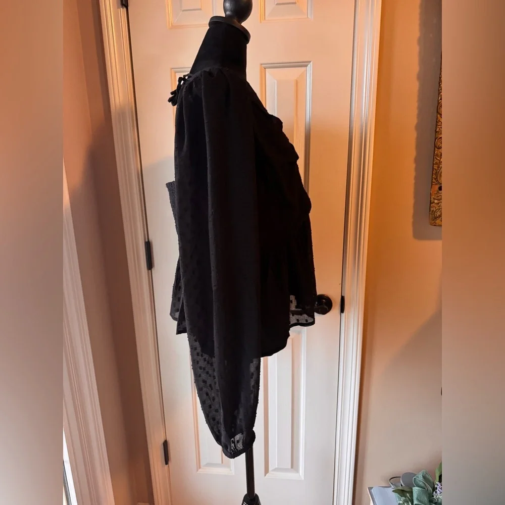 Anthropologie Peplum Black Blouse size X-Large NWT - Picture 6 of 12